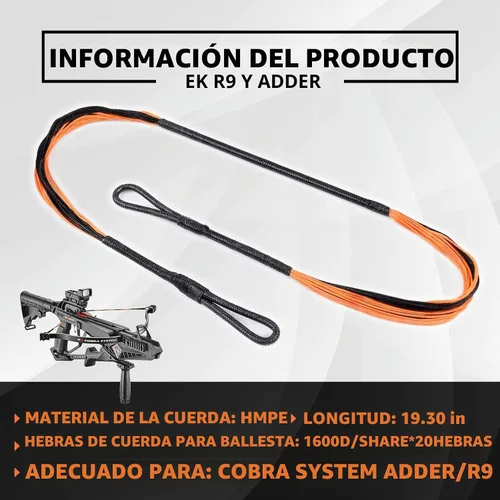 Vista 5 de Cobra Adder R9 - Cuerda de ballesta de 19.3 pulgadas, cuerdas de repuesto para tiro con arco