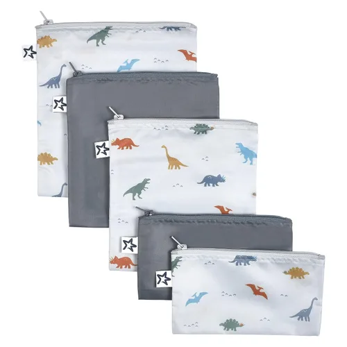 Vista 17 de Tiny Twinkle Bolsas reutilizables para bocadillos para niños – paquete de 3 bolsas para aperitivos y bolsa para sándwich para niños pequeños