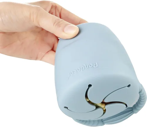 Vista 5 de PandaEar Paquete de 2 bolsas de comida para bebés y 2 recipientes para aperitivos, bolsas reutilizables de silicona para apretar y vasos plegables