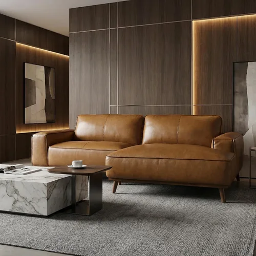 Vista 19 de Anthony - Sofá modular esquinero con orientación izquierda, sofá modular en forma de L de 4 asientos, sofá moderno tapizado suave para sala