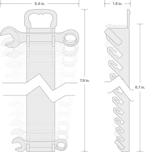 Vista 7 de TEKTON wrn01066 Stubby llave combinada establecer con tienda y Go Keeper, 5/16 – 3/4 de pulgada, 8