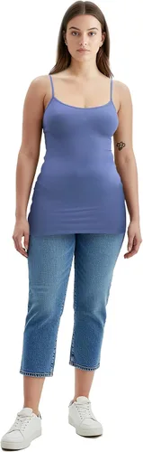 Vista 349 de Emmalise Camisola larga casual básica para mujer, con tirantes ajustables, top en capas