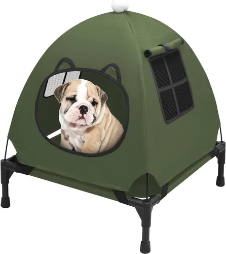 Vista 12 de Pozico Cama elevada para mascotas con malla transpirable para gatos y perros pequeños, cuna refrescante elevada para cachorros y gatitos, 18.9 x