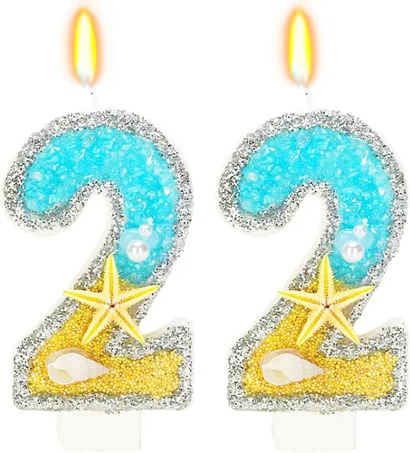 Vista 49 de Vela número 1 de estrella de mar de playa para decoración de pastel Plata