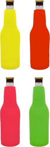 Vista 28 de Botella de cerveza de neopreno en blanco Coolie (1, negro)