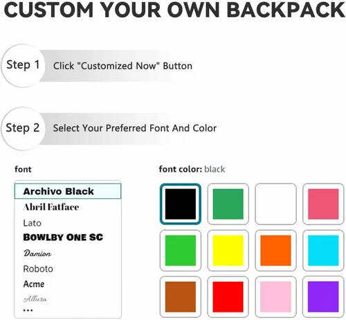 Vista 2 de Mochila personalizada para niños, mochila para niños y estudiantes, mochila deportiva de 17 pulgadas para viajes de primaria, Negro, Tamaño único