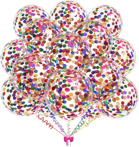 Vista 4 de 50 globos de confeti de papel de aluminio verde aguacate, globos de látex de 12 pulgadas con confeti verde aguacate en el interior para cumpleaños