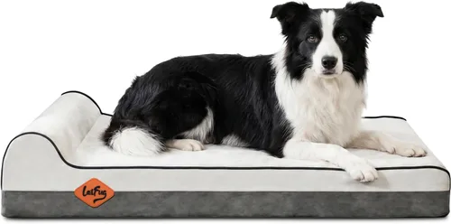Vista 27 de Laifug Cama ortopédica de espuma viscoelástica para perros con forro duradero a prueba de agua y funda extraíble lavable (grande