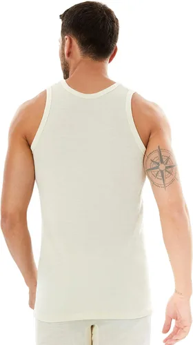 Vista 4 de Camiseta sin mangas de lana merino para hombre, capa base 185, para esquí, senderismo, camping, caza, camiseta térmica ligera