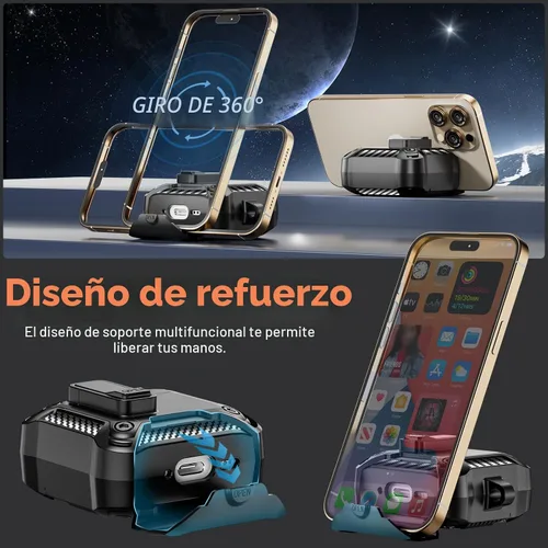 Vista 3 de Funda para AirPods 5/4 con cerradura y soporte para teléfono (negro)