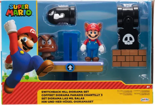 Vista 5 de Super Mario Nintendo Switchback Hill - Juego de diorama de 2.5 pulgadas, color negro