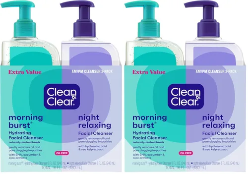 Vista 7 de Clean & Clear Morning Burst® - Limpiador facial hidratante y relajante nocturno, lavado facial de limpieza profunda, limpiador facial diario sin