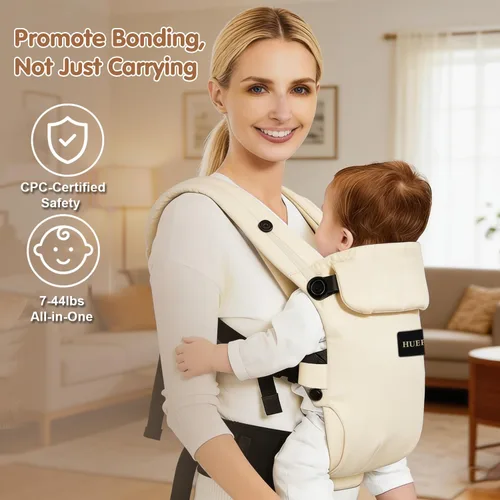 Vista 6 de Portabebés (7 a 44 libras), portabebés suave y transpirable con soporte ajustable, diseño ergonómico para posicionamiento de cadera, cómodo soporte