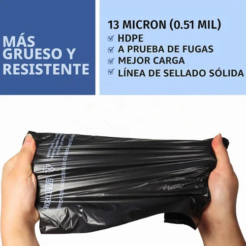 Vista 2 de Bolsas de transporte de camisetas Bagtron, bolsas de plástico desechables con asas para compras y restaurantes, 1/8 barril, 0.51 mils, color negro