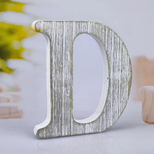 Vista 32 de Letras de madera rústica sin terminar de 6 pulgadas para decoración de pared, letras decorativas de pie en rodajas, decoración de tablero