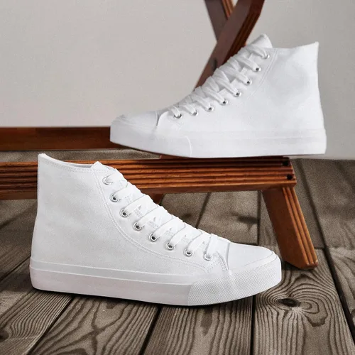 Vista 72 de ZGR Tenis de lona para hombre, con cordones, clásicos, casuales, para caminar