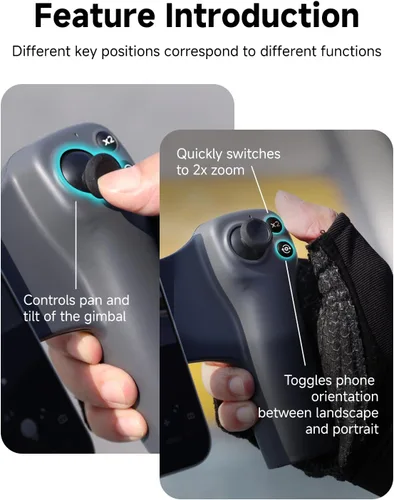Vista 6 de MOVMAX Control remoto inalámbrico para DJI Osmo Pocket 4/3/2, soporte de teléfono Magsafe con joystick efecto Hall, batería de larga duración