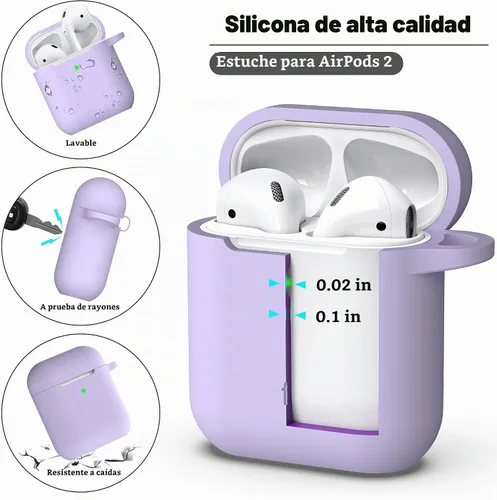 Vista 6 de R-fun for AirPods 2nd/1st Case Silicone Cover, Banana Violet Violeta plátano