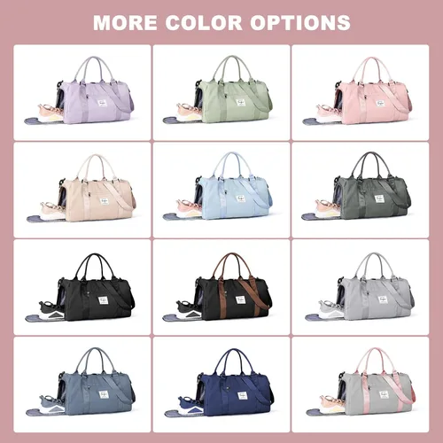 Vista 7 de Bolsas de lona deportivas para mujer, A-gret con mango rosa