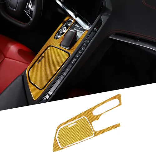 Vista 7 de Cubierta de fibra de carbono suave para panel de consola central compatible con Chevrolet Corvette C8 2020-2024, caja de almacenamiento de consola