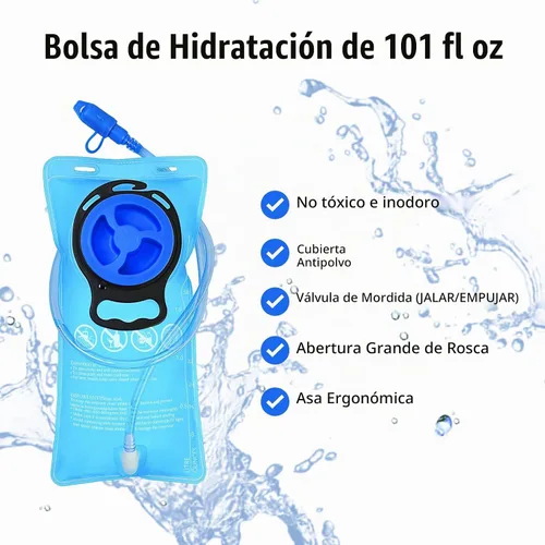 Vista 6 de Zavothy Mochila de senderismo multiusos de 18 litros con bolsa de agua de 3 L, mochila de hidratación duradera con compartimento aislado