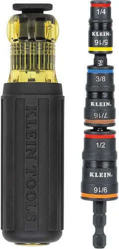 Vista 5 de Klein Tools Juego de destornilladores multipunta 11 en 1 80027, juego de llaves de impacto 7 en 1 32910 con mango