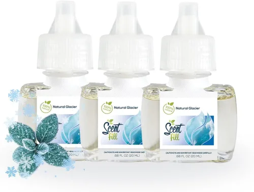 Vista 9 de Scent Fill Ambientador 100% natural de cereza y almendra con enchufe, recambios de aceite perfumado, 3 recambios