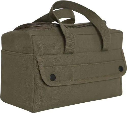 Vista 6 de Rothco Bolsa de herramientas mecánicas de boca ancha con cremallera de latón, construcción de lona resistente, ideal para almacenamiento y Negro
