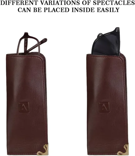 Vista 2 de Adamis Funda suave de cuero genuino de grano completo para hombres y mujeres