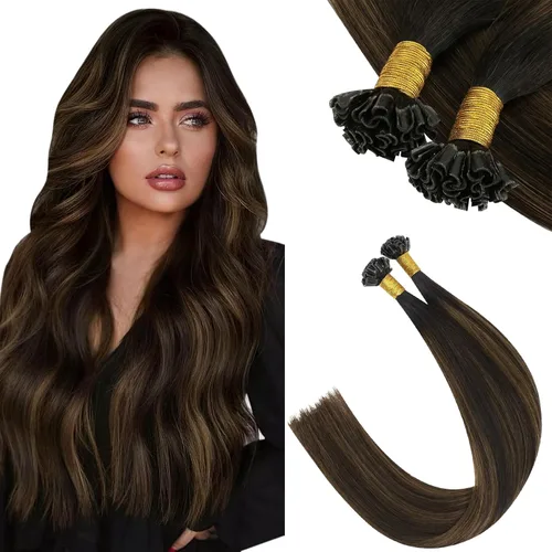 Vista 26 de Ugeat - Extensiones de cabello humano con microanillo, 14 pulgadas, extensiones de cabello Remy con microcuentas de 1 gm/hebra, 50 gms, extensiones