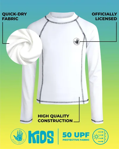 Vista 2 de Body Glove Camiseta de protección contra erupciones para niños UPF 50+ de secado rápido protección solar y arena Trajes de baño para niños (5-14)