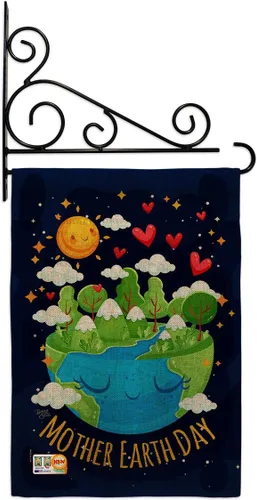 Vista 10 de Breeze Decor - Bandera inspiradora de la madre tierra para jardín, colección de expresión, planeta, paz, medio ambiente, concienciación, pequeño