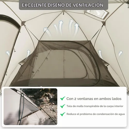 Vista 6 de Naturehike Massif - Tienda de campaña caliente con gato para estufa, resistente al viento, resistente al viento, para 4 estaciones, para 2/4