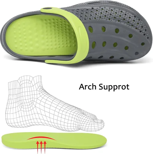Vista 3 de INMINPIN Zuecos de jardín para hombre y mujer, sandalias de playa para piscina, sandalias de agua con cómoda plantilla de soporte de arco