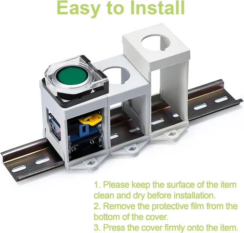 Vista 5 de 4 protectores de plástico transparente para interruptor de botón, a prueba de polvo, pomo de parada de emergencia para botón de encendido de 0.866