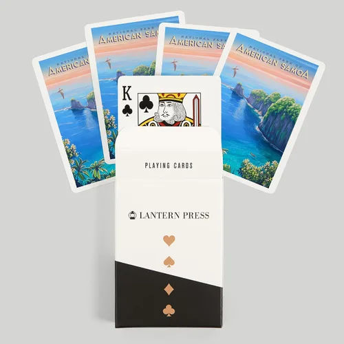 Vista 6 de Lantern Press Parque Nacional de Samoa Americana, pintura al óleo (52 cartas de juego, baraja de cartas de tamaño póquer con Jokers)