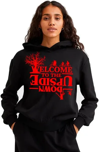 Vista 4 de fresh tees Sudadera con capucha unisex para mujer y hombre con texto en inglés "Welcome to the Upside Down Shadow Monster