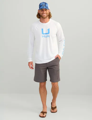 Vista 3 de HUK Pantalones cortos de pesca para hombre Next Level de 10.5 pulgadas, de secado rápido