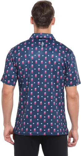 Vista 3 de LRD Camisas de golf para hombre UPF 50 de manga corta que absorbe la humedad
