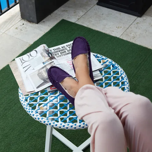 Vista 29 de Floopi Pantuflas para mujer, forro de piel sintética suave con espuma viscoelástica acogedora, pantuflas de casa para mujer con suela antideslizante