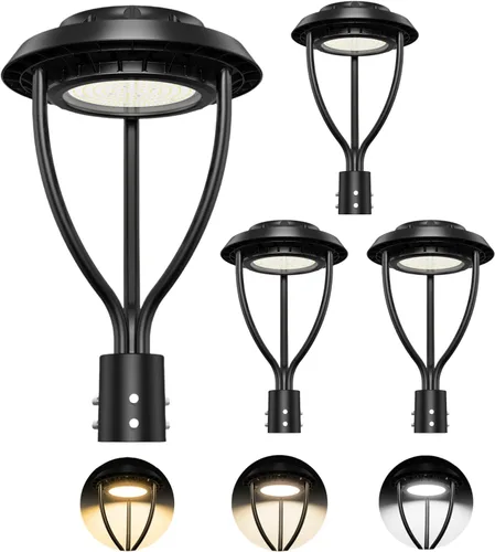 Vista 18 de Luz LED de poste superior de 60 W con fotocélula, 60 W, 48 W, 36 W, ajustable, 8400 lúmenes, CCT ajustable 3000/4000/5000K, luces de poste al aire