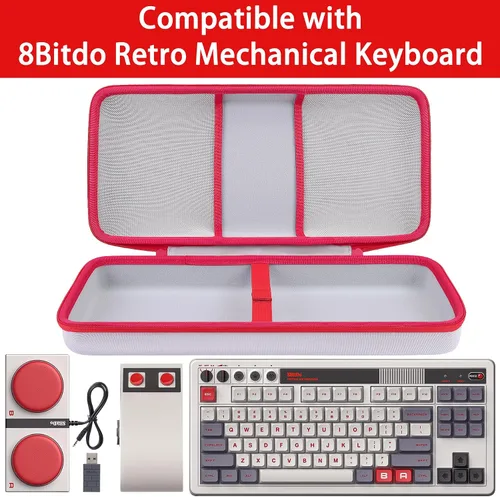 Vista 2 de co2CREA Hard Travel Case Compatible with 8BitDo Retro Mechanical Keyboard Dual Super Programmable Buttons windows