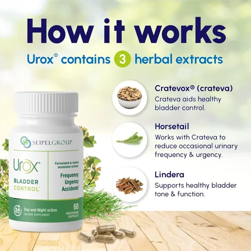 Vista 5 de UROX Control de la vejiga, suplemento seguro y eficaz de apoyo de la vejiga para hombres y mujeres, ayuda a reducir las fugas urinarias