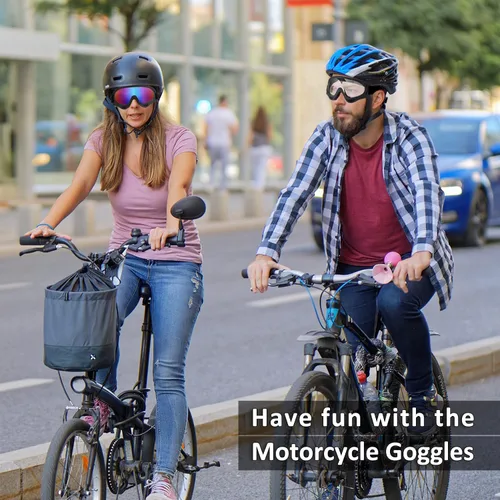 Vista 6 de Gafas de motocicleta para niños, 2 paquetes de gafas para cuatrimoto, motocross, esquí, gafas de carreras todoterreno para niños, gafas anti-UV, a