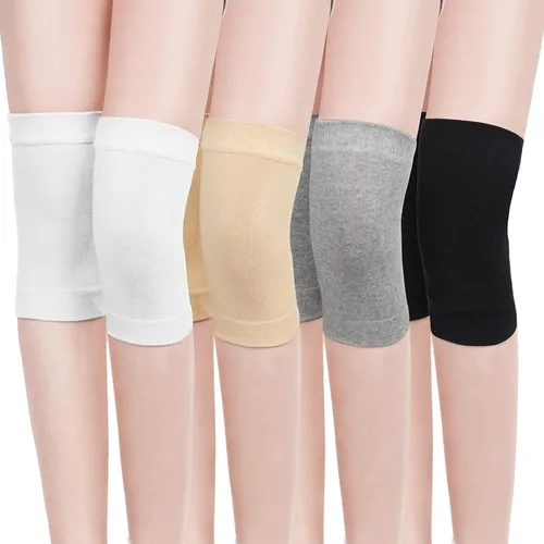 Vista 11 de Geyoga 4 pares de calentadores de rodilla para mujeres y hombres, calentadores de piernas transpirables, rodillera, almohadilla de compresión