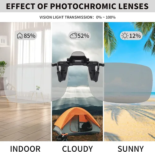 Vista 3 de JM Lentes de sol polarizados con clip sin marco para lentes graduados