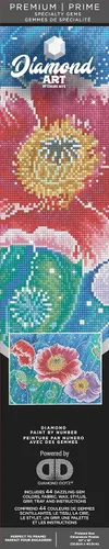 Vista 2 de DIAMOND ART BY LEISURE ARTS Batik Poppies, 16 x 20 pulgadas, kits avanzados de pintura de diamantes para adultos, arte para adultos, kit, pintura