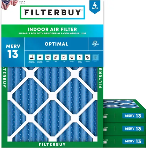 Vista 25 de Filterbuy Filtro de aire MERV 13 de 8 x 14 x 1 pulgadas, protección óptima contra el humo y la alergia (paquete de 4), filtros electrostáticos