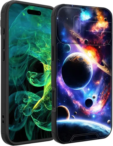 Vista 75 de Funda para iPhone Air con cubierta para cámara deslizante, resistente de doble capa, híbrida, a prueba de golpes, funda protectora resistente