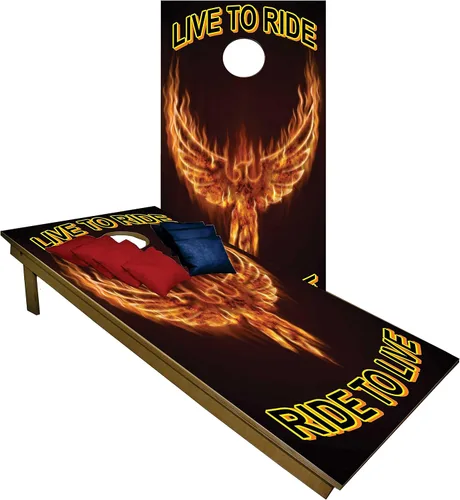Vista 56 de CornholeGamesUSA Pro - Juego de tablas de Cornhole Fabricado en Estados Unidos Abedul báltico 3/4 Sin rebote Patas triples gruesas Dos